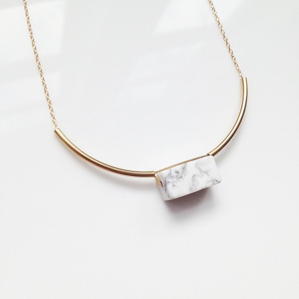 Gold Fill Marble Necklace